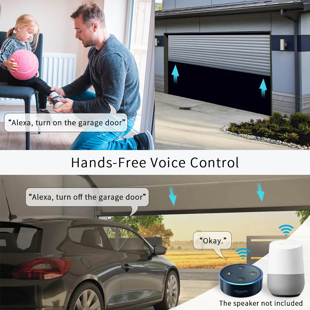 4-Channel WiFi Smart Relay Switch RF433 — AC/DC 7-32V & AC 85-250V Garage Door & Motor Controller