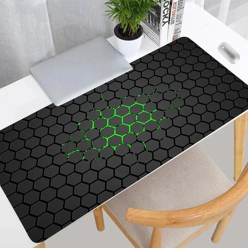 Hexagon XXL Mouse Pad, Large Gaming Desk Mat & Keyboard Pad, Soft Non-Slip Rubber