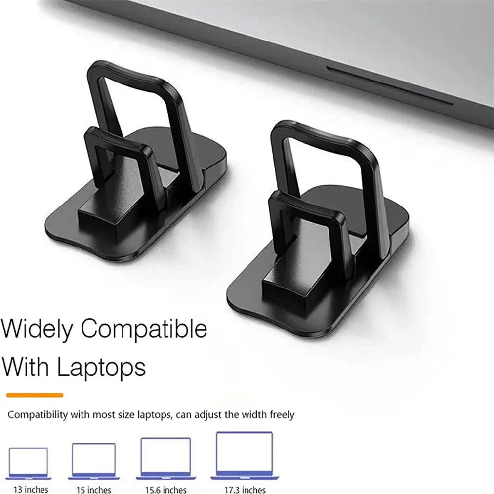 2-Pack Foldable Zinc Alloy Invisible Laptop Riser — Adjustable Self-Adhesive Keyboard Lift for 11–17 Inch (28–43 cm) Laptops