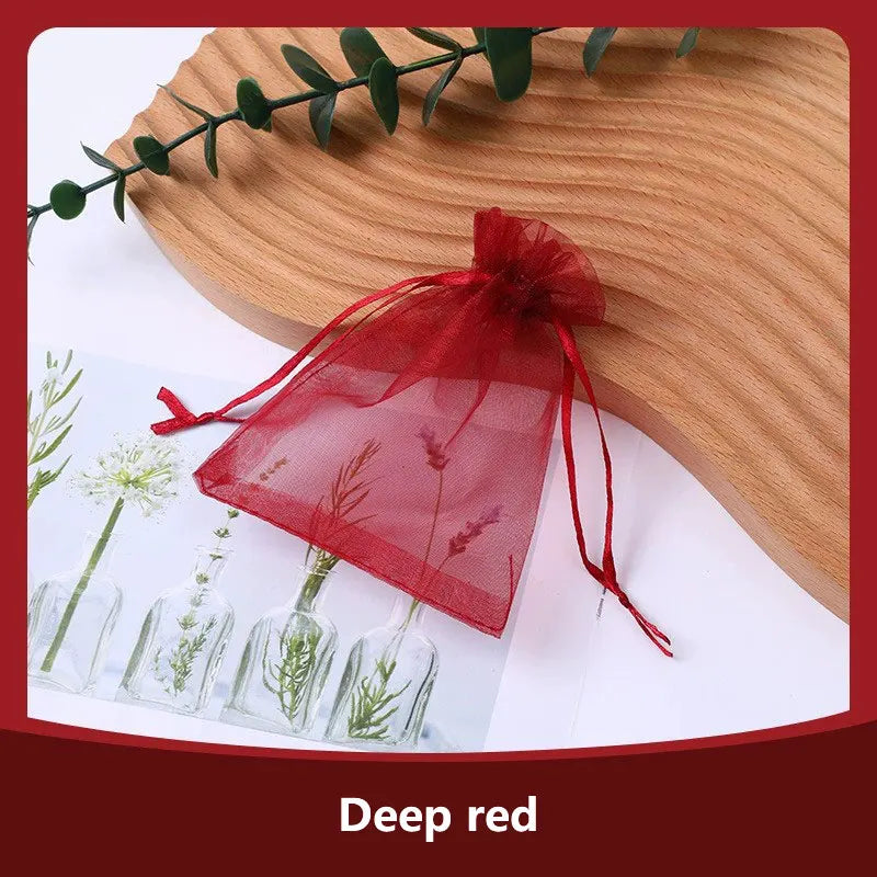 100-Pack Organza Drawstring Bags Assorted Sizes (7x9, 9x12, 10x15, 13x18 cm / 2.8x3.5, 3.5x4.7, 3.9x5.9, 5.1x7.1 in) - Jewelry & Gift Pouches for Wedding Party