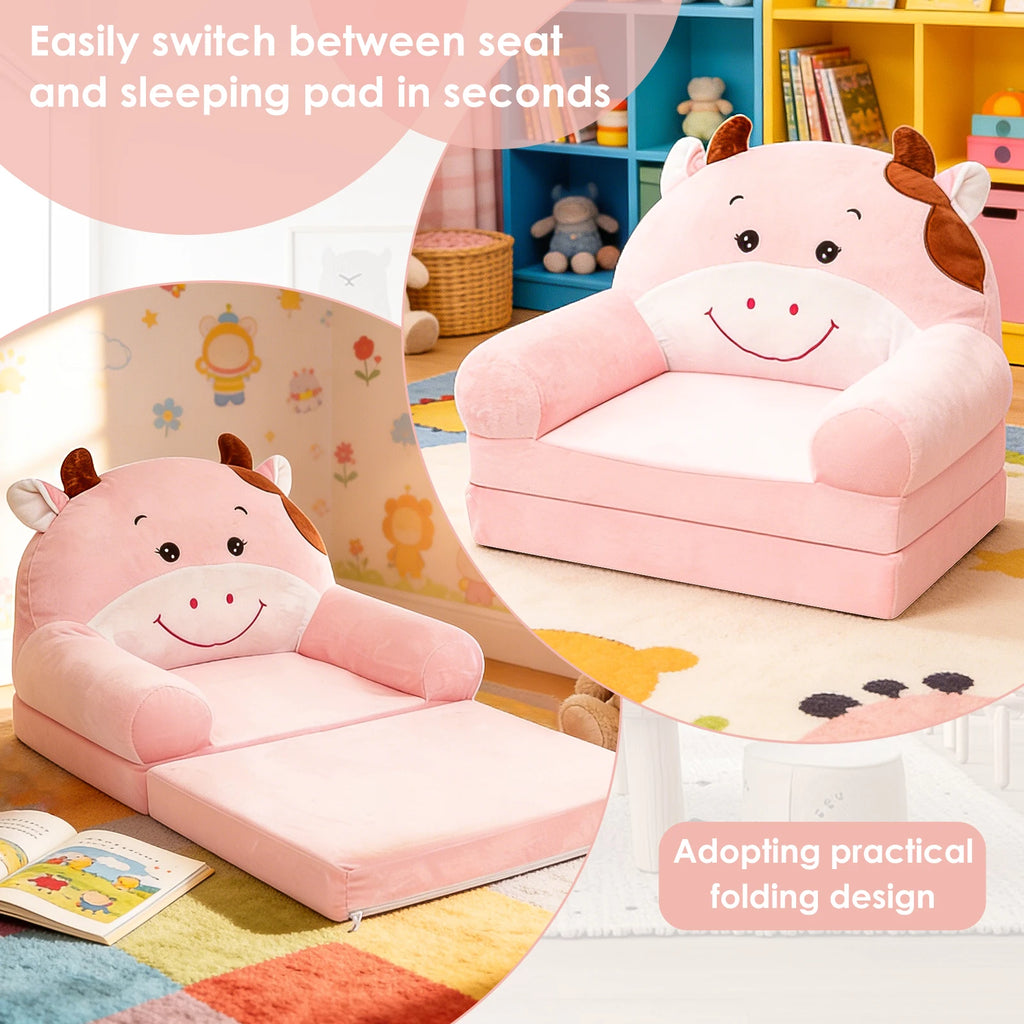 Foldable Kids Sofa Toddler Armchair (Ages 1-4) – Foam-Filled Convertible Seat & Sleeping Mat for Reading Nursery Bedroom
