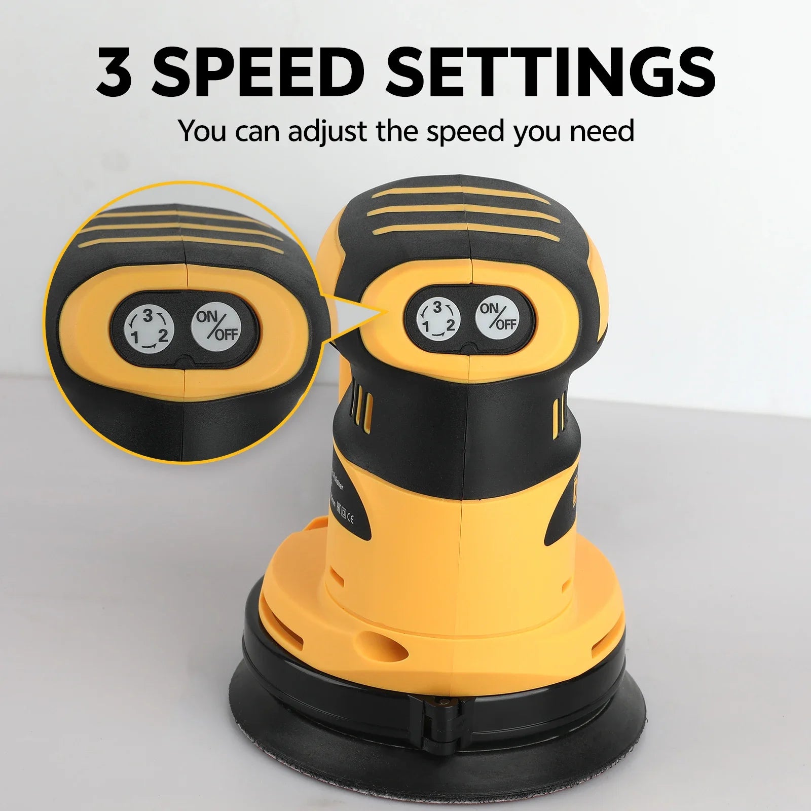 Cordless 20V Li‑ion Mini Electric Polisher — 3-Speed Comfort Grip, 125mm (4.9 in) Pad
