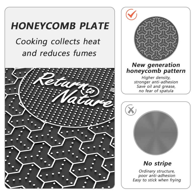 Nonstick Folding Round Grill Pan Portable Outdoor BBQ Griddle for Camping & Picnic