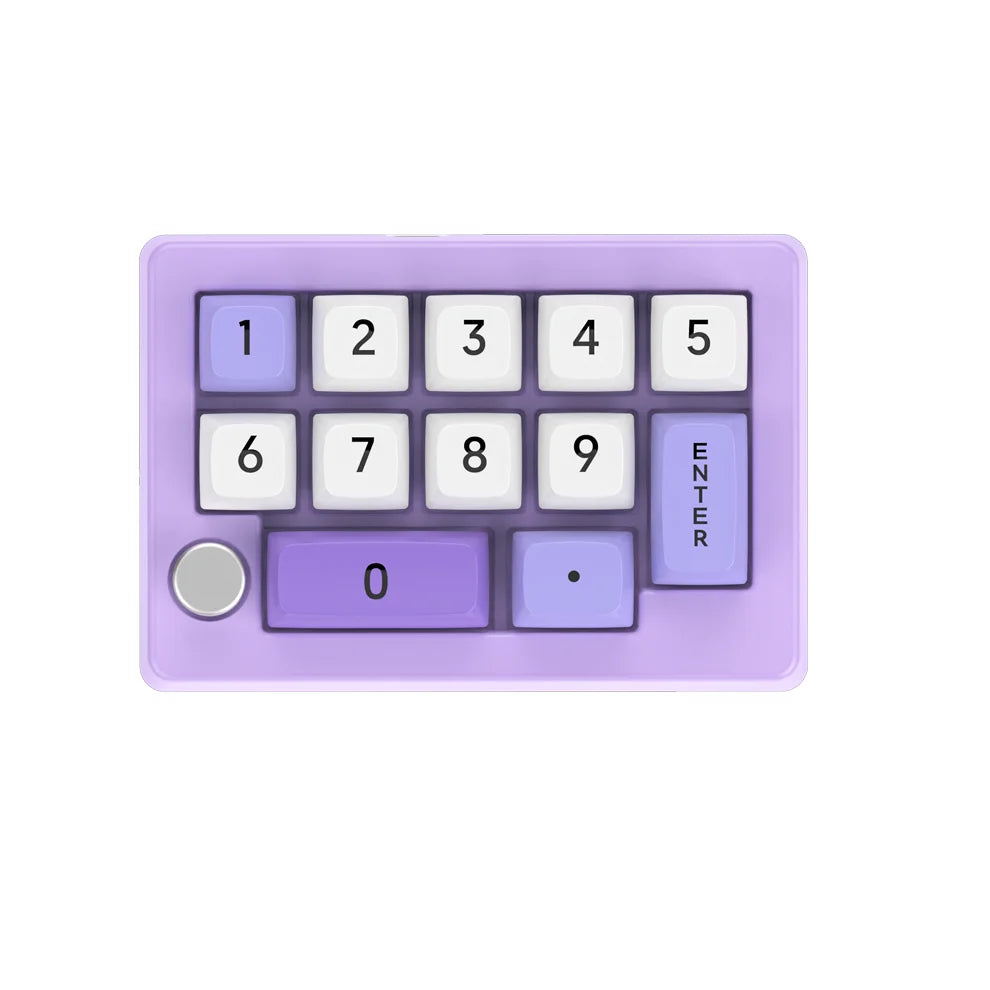 12-Key USB Wired Mechanical Macro Keypad with Programmable Knobs RGB Backlit One-Handed Gaming Keypad