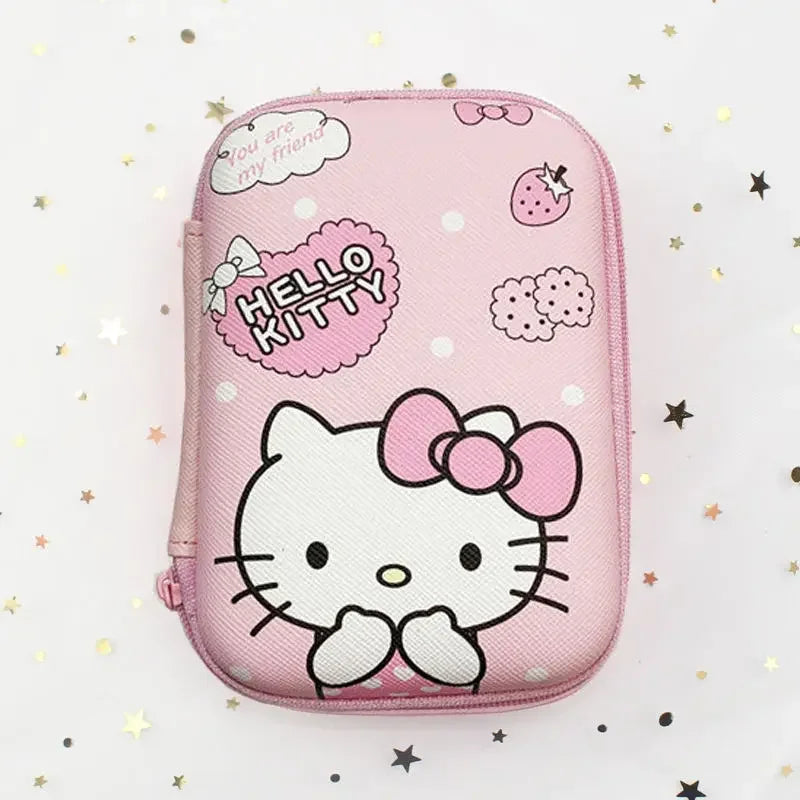 Kawaii Cartoon Cat Cable Organizer Pouch Travel Charger & Jewelry Storage Bag