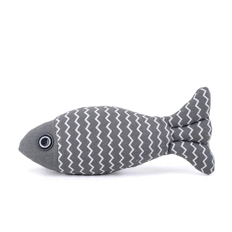 Interactive Fish Cat Toy with Catnip – Plush Kicker Pillow for Indoor Cats, 7.9 in (20 cm)
