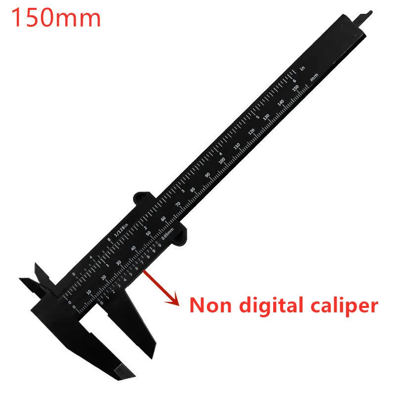 Digital Vernier Caliper 150mm & 100mm (6in/4in) LCD Electronic Measuring Gauge - Carbon Fiber Style