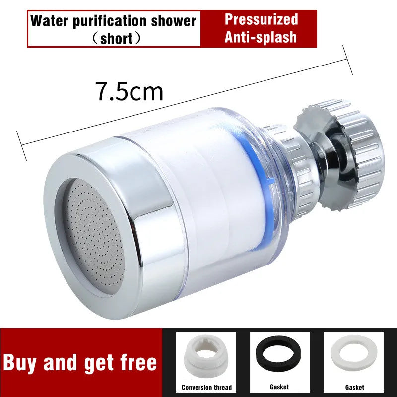 Universal Faucet Aerator with Filter — 1080° Rotating Swivel Tap Extender, Water-Saving Splash-Proof Bubbler