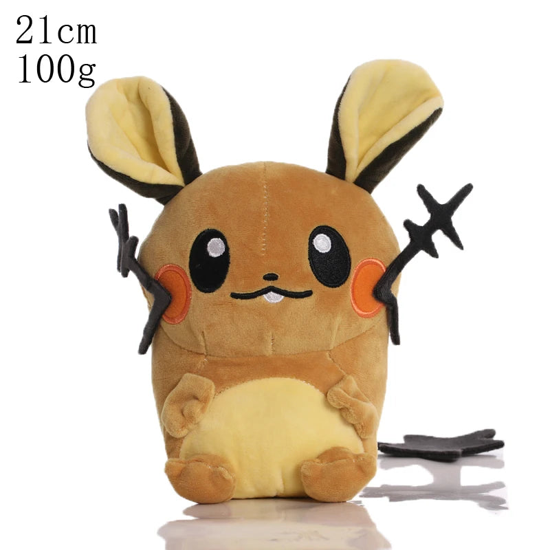 Pikachu & Friends 8 in (20 cm) Plush Stuffed Animal — Pikachu Charmander Squirtle Bulbasaur Eevee Scorbunny Gengar Snorlax Christmas Gift