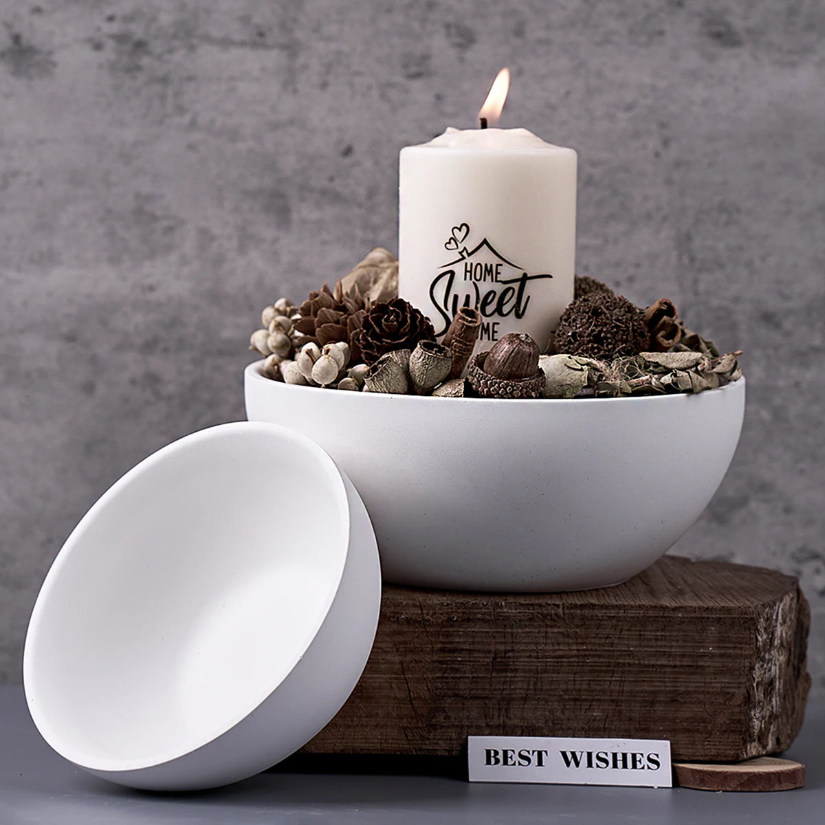 Round Silicone Mold for Concrete Bowls – DIY Candle Vessel, Flowerpot & Home Decor Craft Mold