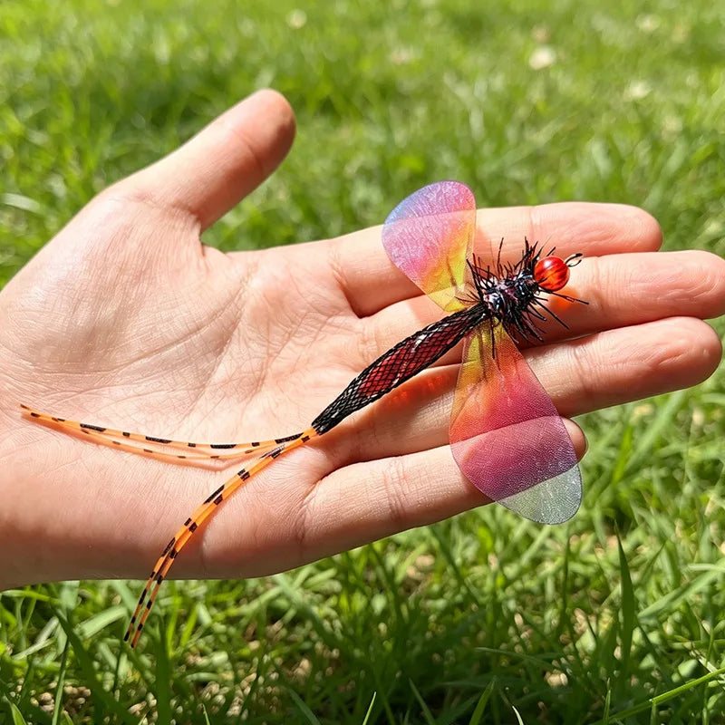 2-Pack Colored Dragonfly Cat Toy Replacement Heads - Artificial Insect Teasers for Cats
