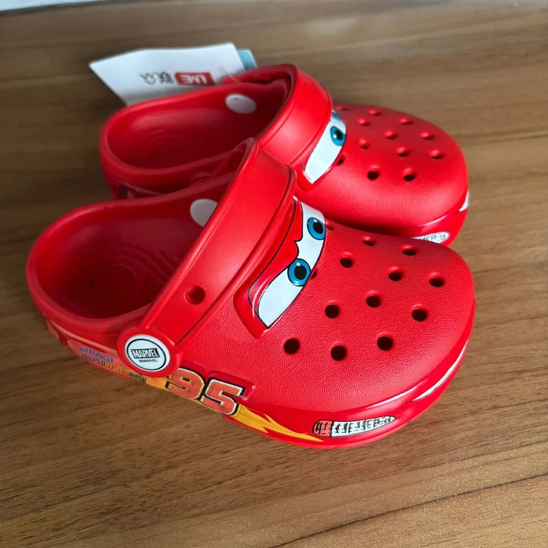 Lightning McQueen LED Light-Up Kids Slippers Car Sandals for Boys & Girls Breathable EVA Beach Slides