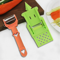 2-in-1 Multi Vegetable Peeler & Fruit Slicer — Portable Stainless Steel Julienne and Serrated Blades for Home Kitchen