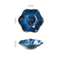 Japanese Style Ceramic Sushi & Sashimi Plate - Retro Kiln Glaze Mini Dipping Dish 11 x 11 x 3.1 cm (4.3 x 4.3 x 1.2 in)