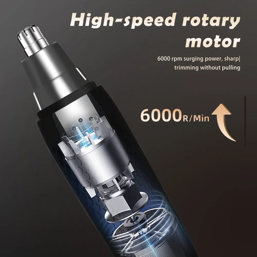 Rechargeable 3-in-1 Electric Nose & Ear Hair Trimmer for Men and Women, Washable Eyebrow, Beard & Neck Grooming Kit