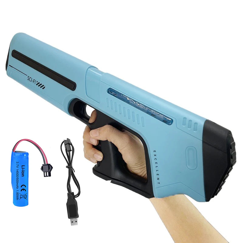 Electric Water Blaster for Adults – Powerful Automatic Water Gun with LED Flash, Lithium Battery-Powered Beach & Pool Toy for Teens & Kids