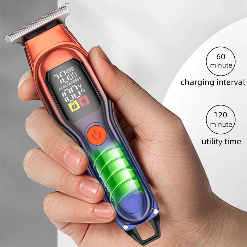 Rechargeable Cordless Hair Trimmer – Stainless Steel Blades, Wet/Dry Electric Trimmer for Hair, Beard, Bikini & Eyebrows