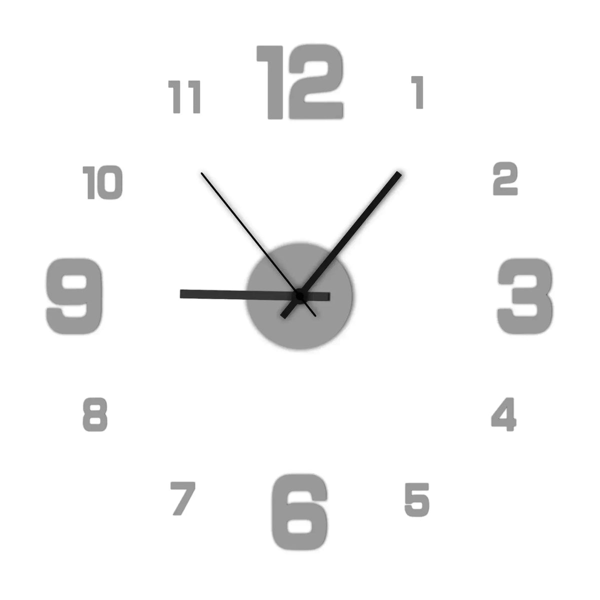 Acrylic Mirror Wall Clock Sticker — Modern Plant Pattern Wall Decor for Living Room & Bedroom