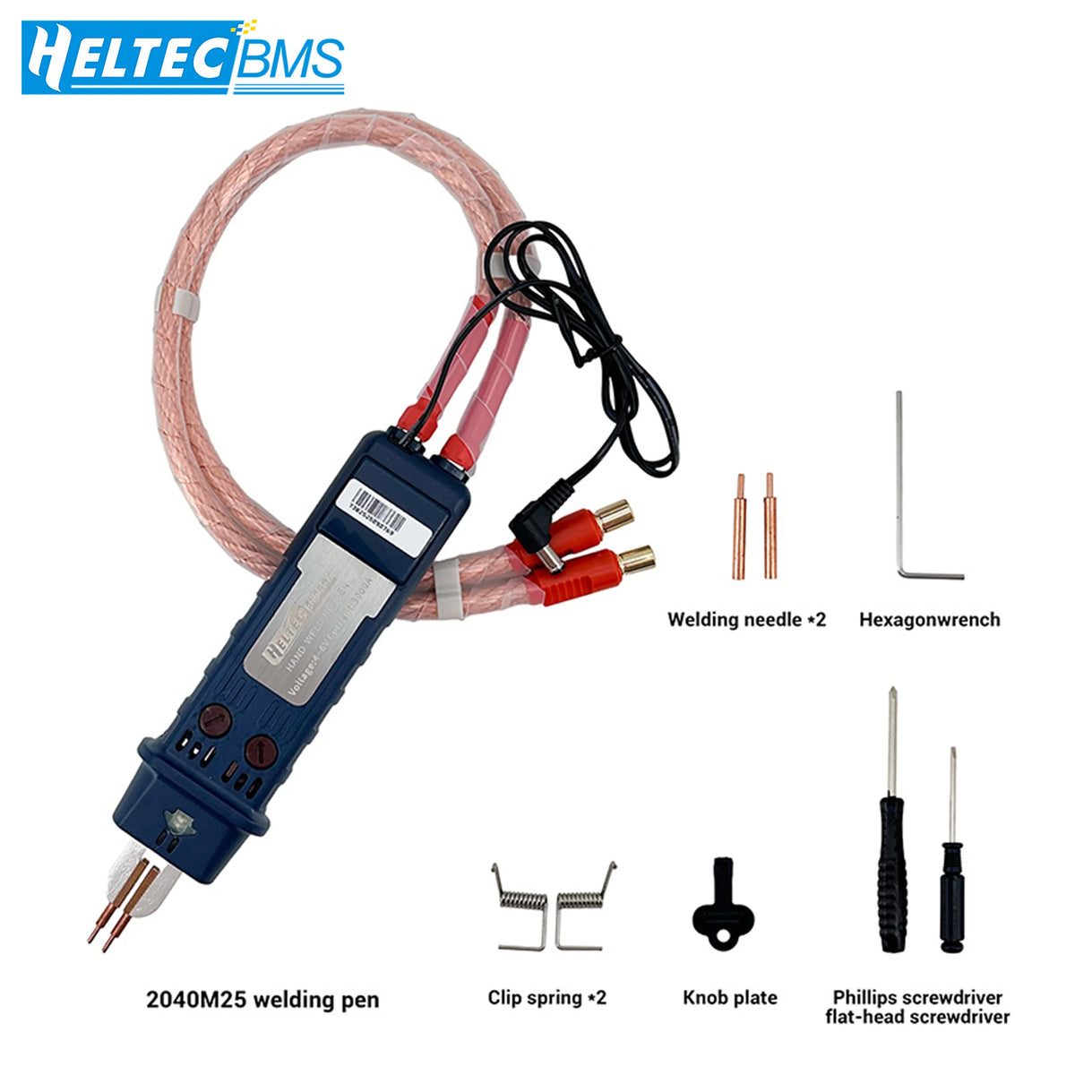 O-Type Spot Welding Pen for 18650/21700/32700 Battery Packs — 25 mm² Square Copper Cable