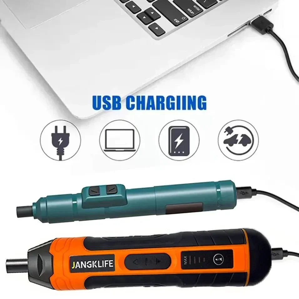 Cordless Electric Screwdriver 3.6V Rechargeable 1300mAh Mini Drill with 6.35mm (1/4") Chuck & Dual LED