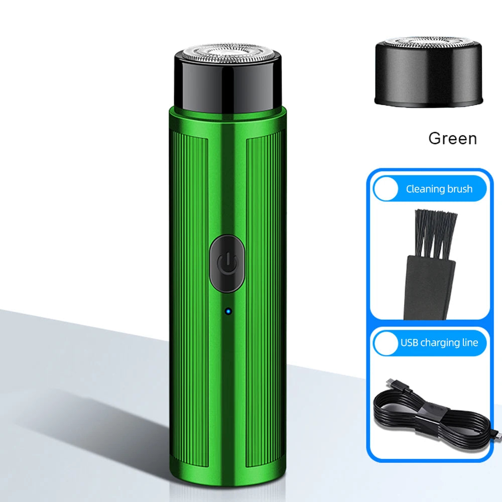 Mini Rechargeable Electric Shaver – Portable Facial & Body Razor for Women & Men, Rotary Detachable Washable Head, LED Display