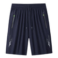 Men's Quick-Dry Summer Running Shorts with Zipper Pockets - Gym & Jogging Sport Shorts (Black, Dark Gray, Dark Blue)