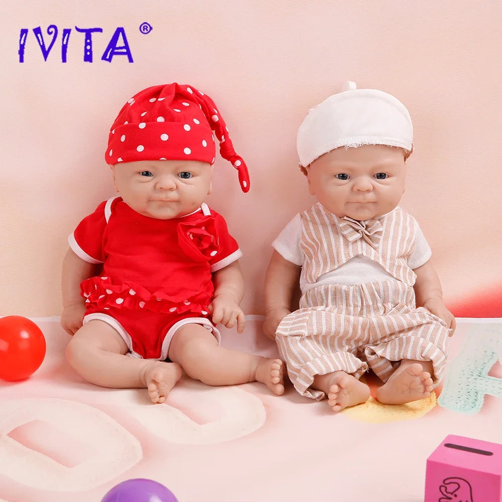 Full Silicone Reborn Baby Doll 14-15 Inch (35-38 cm) Realistic Newborn Lifelike Painted Collectible Gift