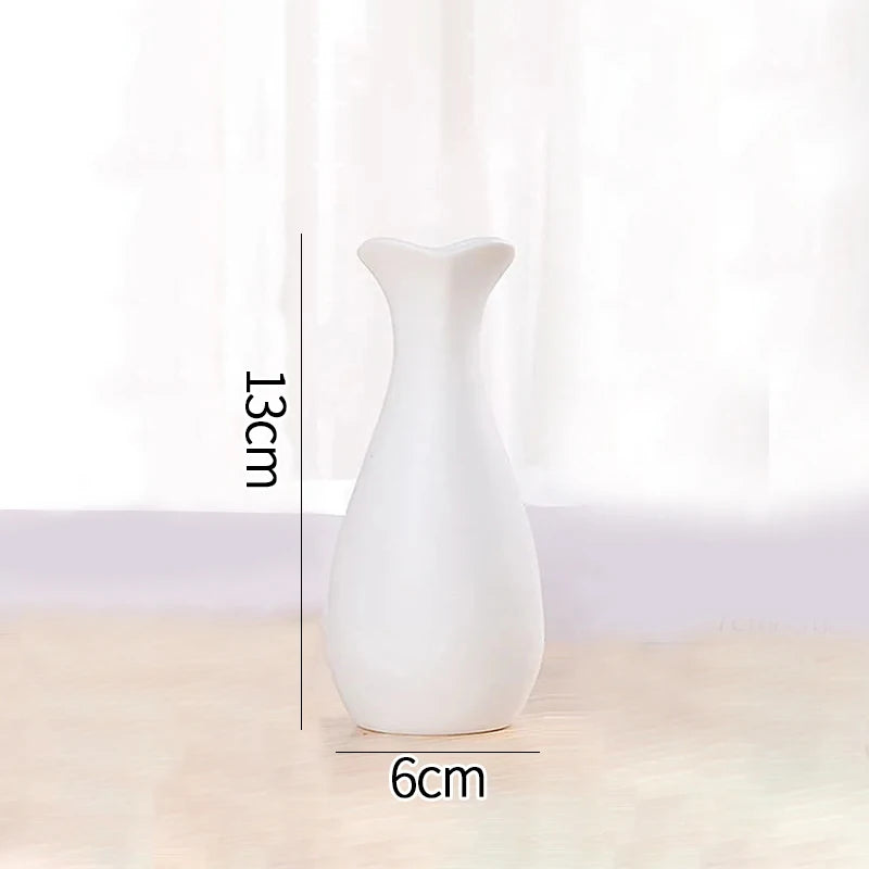White Ceramic Bud Vase Nordic Matte Decorative Vase for Home Living Room Tabletop Flower Arrangements Photo Props