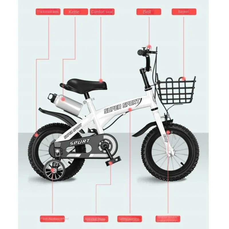 12-Inch Kids Bike with Flashing Training Wheels – Steel Frame Children's Bicycle Ages 3–10