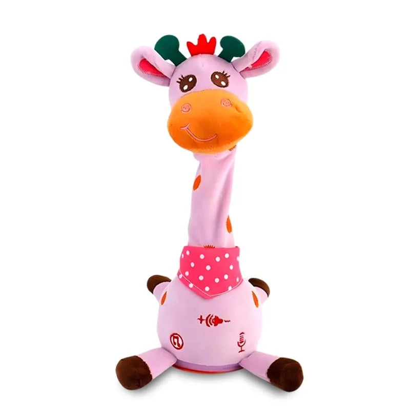 Dancing Talking Giraffe Plush Toy Repeats What You Say, 10 Songs, Adjustable Volume, Musical Glowing Light, 31–50 cm (12.2–19.7 in)
