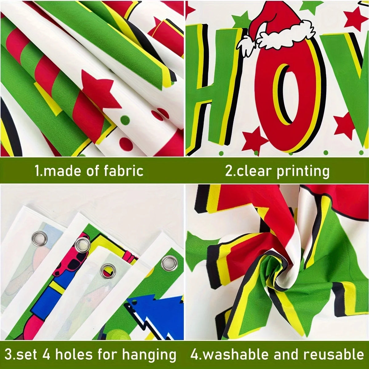 Large Welcome to Whoville Outdoor Christmas Banner - Grinch Yard Sign Hanging Decoration