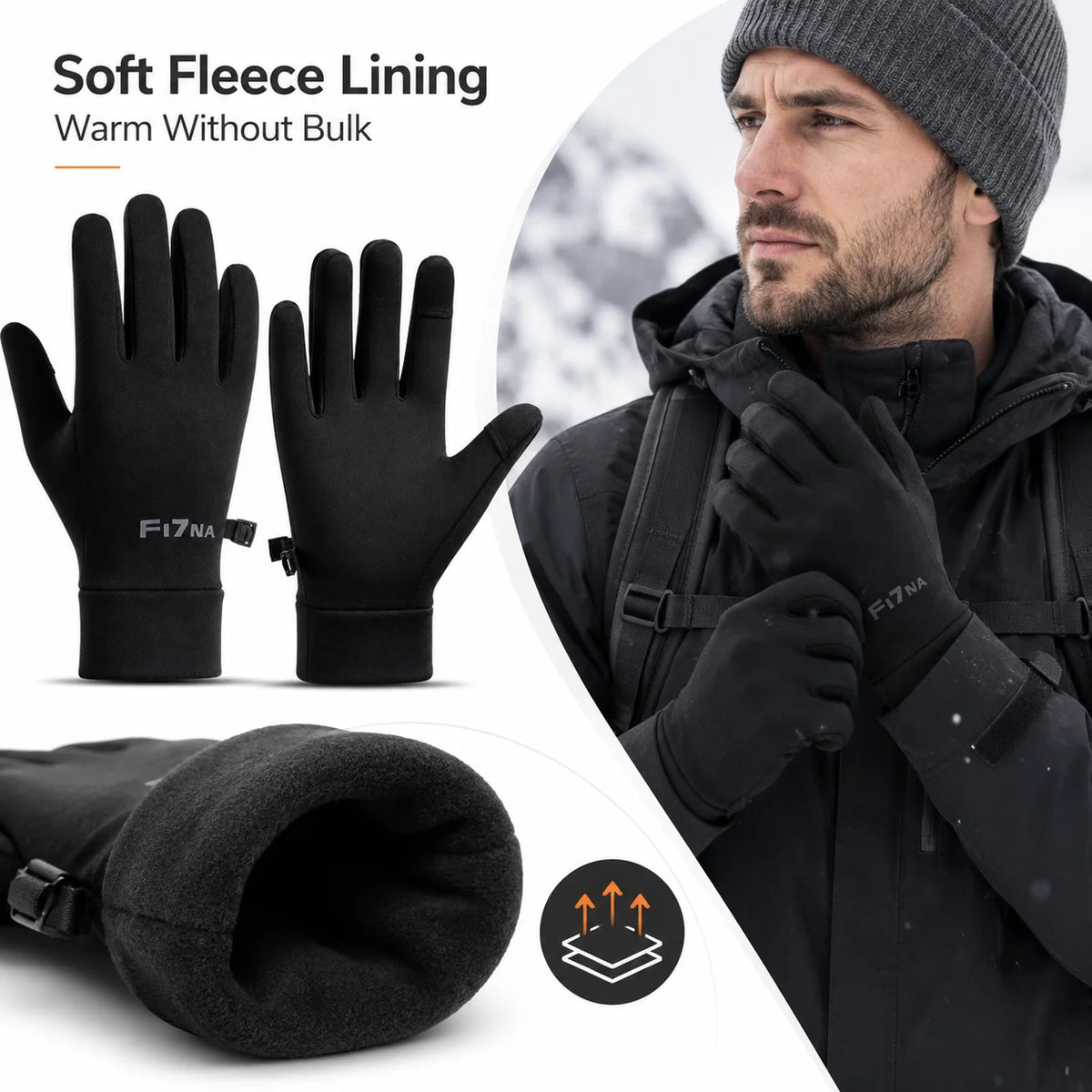 Unisex Touchscreen Winter Gloves — Fleece-Lined, Windproof & Water-Resistant Running Gloves for Cycling and Driving