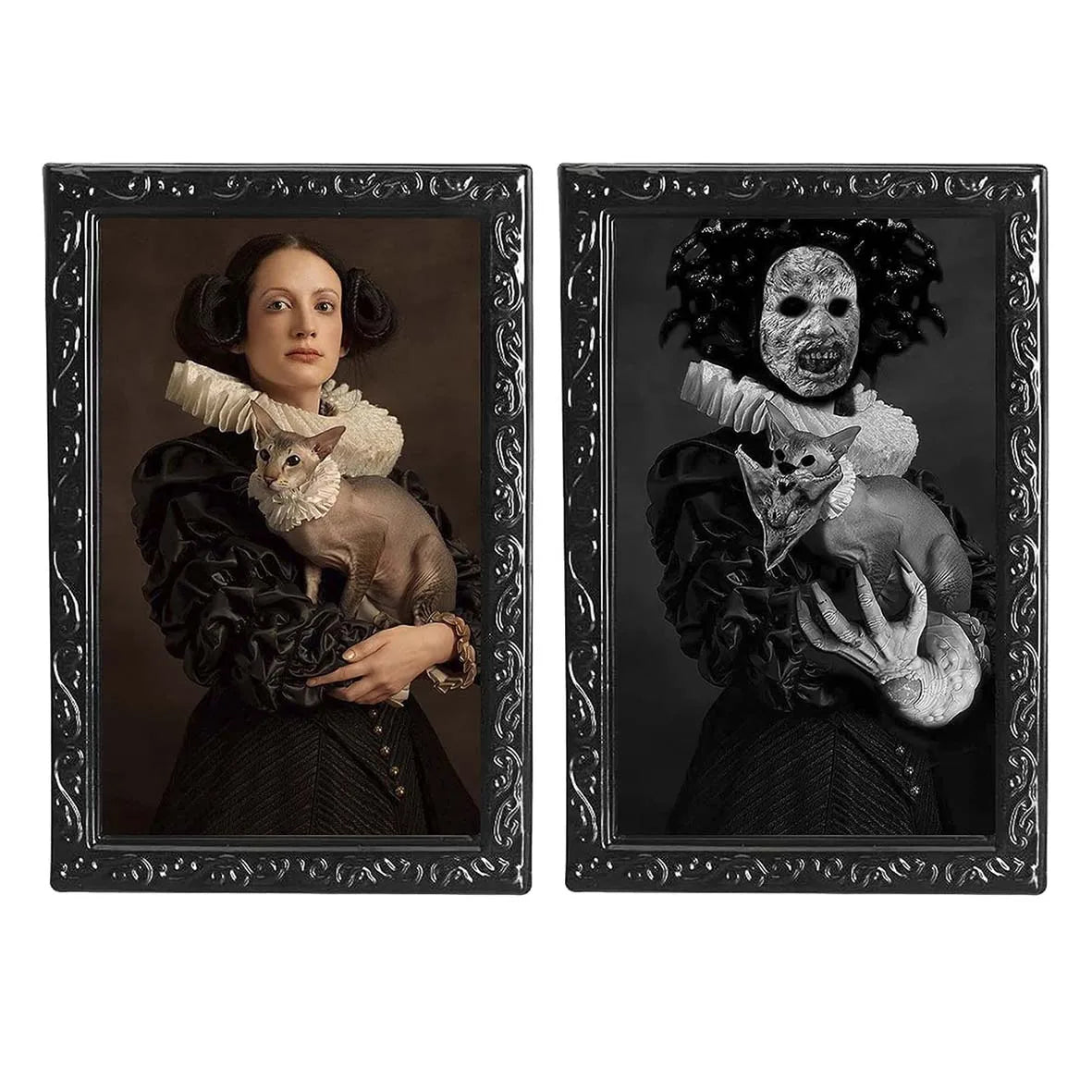 Animated 3D Changing Face Picture Frame - Halloween Scary Wall Portrait Prop for Home & Party