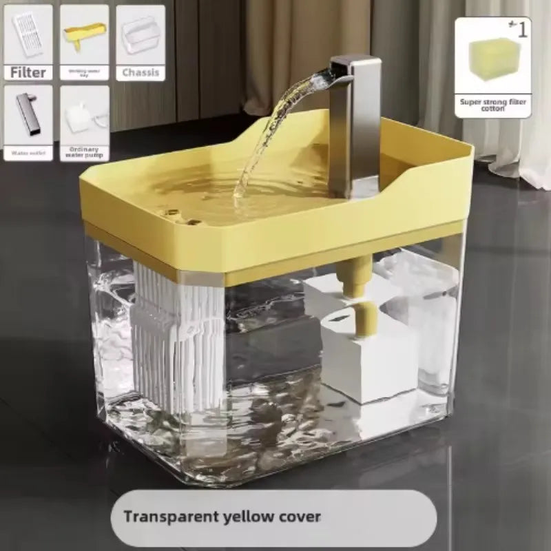 Clear Cat Water Fountain with Self-Cleaning Filter, Circulating Pump & Anti-Dry Burn Protection