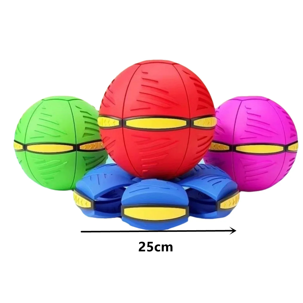 Blue Flying Saucer Vent Ball - 9.8 in (25 cm) Deformable Foot Decompression Toy for Parent-Child Outdoor Play