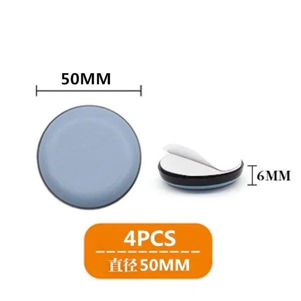 4-Pack Self-Adhesive Furniture Sliders PTFE Felt Floor Protectors - Anti-Scratch Glide Pads for Carpet, Wood, Tile