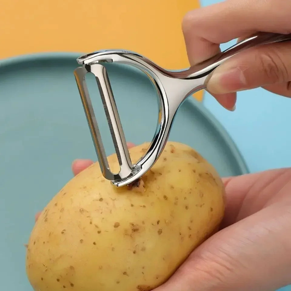 Stainless Steel Vegetable Peeler – Multi-Function Julienne, Serrated & Straight Blades for Potatoes, Carrots & Fruit