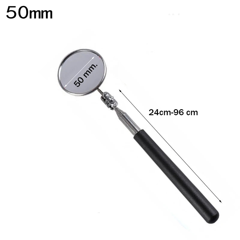 360° Telescoping Inspection Mirror with LED Light & Magnetic Tip, Extendable 9.5–28.7 in (24–73 cm) Mechanic Repair Tool