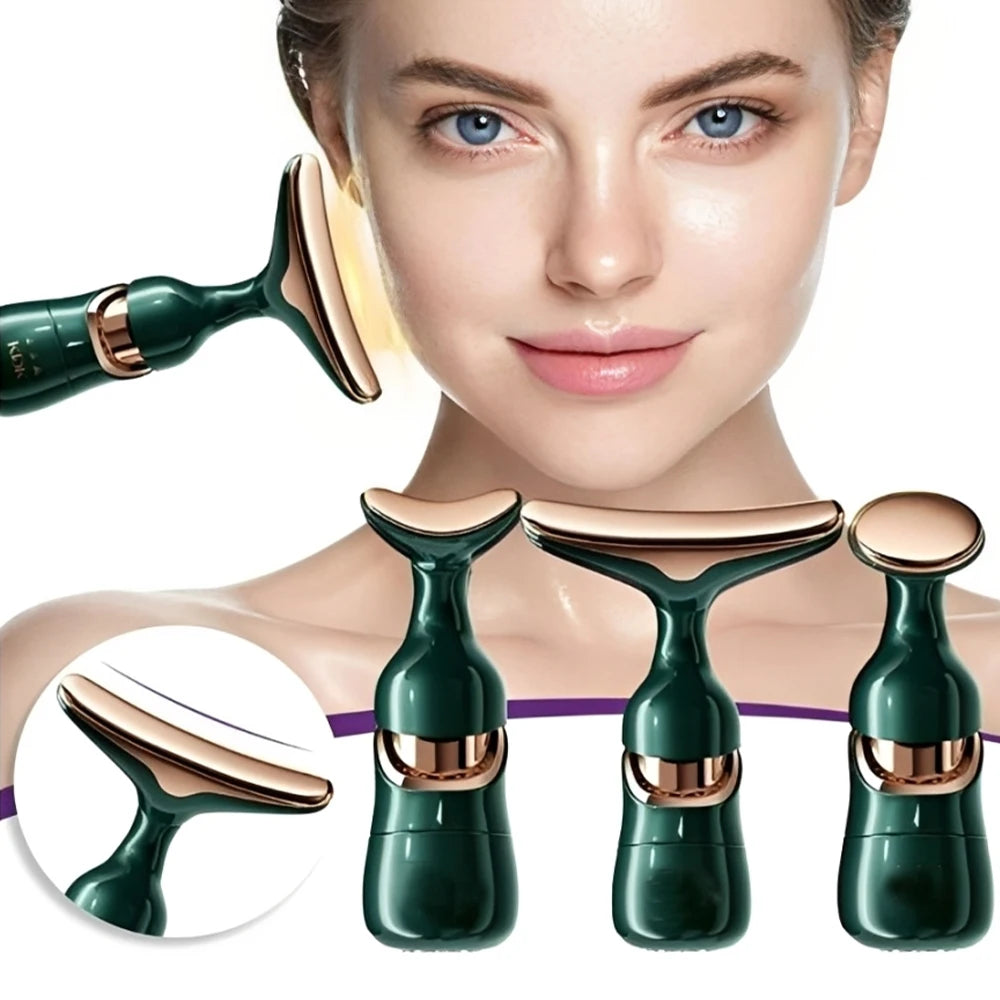 3 in 1 High Frequency Vibrating Facial and Neck Massager — Anti-Wrinkle Lifting Effect