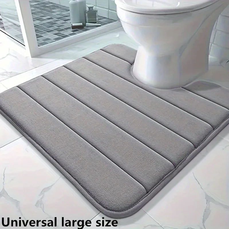 U-Shaped Toilet Mat - Memory Foam Bath Rug, Non-Slip Super Absorbent