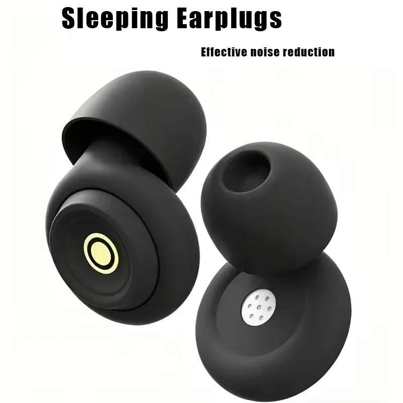Noise-Canceling Earplugs for Sleeping, 50 dB Reusable Silicone Earplugs with Multiple Ear Tip Sizes