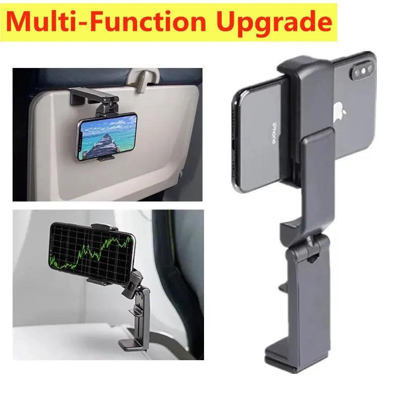 Foldable Airplane Travel Phone Holder Portable Rotatable Mobile Stand for Desk, Plane & Train Seats