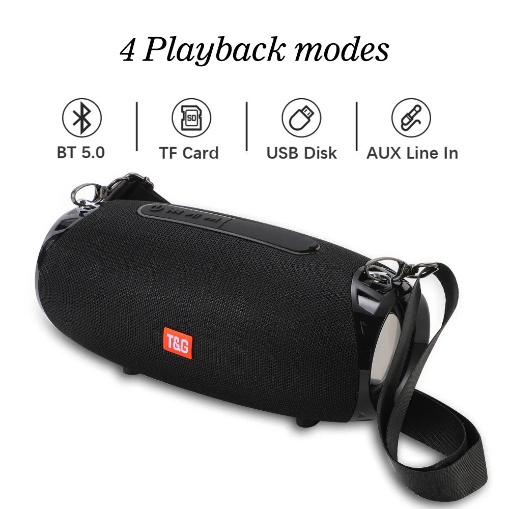 Portable Bluetooth Speaker 10W (5W x2) Bluetooth 5.3 FM Radio TF/USB/AUX Rechargeable Waterproof