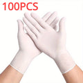 White Nitrile Gloves — 20/50/100 pc Waterproof, Oil-Resistant Gloves for Cleaning, Kitchen, Gardening, Hair Dyeing & Tattoo | Sizes S-XL