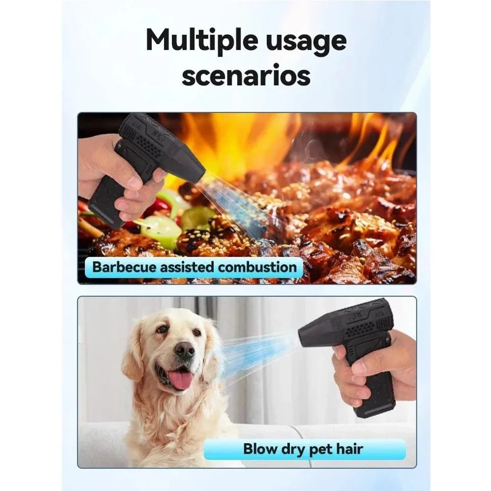 Portable USB Turbo Blower 3000mAh — 200W / 200 CFM for Dust Cleaning, Barbecue, and Equipment