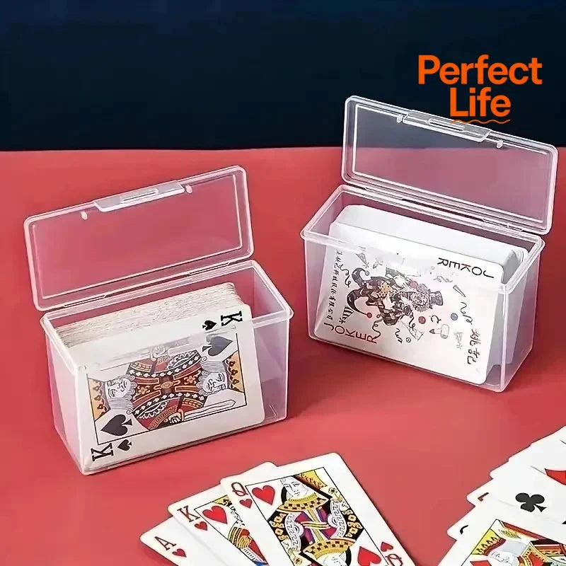 Clear Plastic Card Storage Box – Portable Deck Case for Playing Cards, Trading Cards & Business Cards