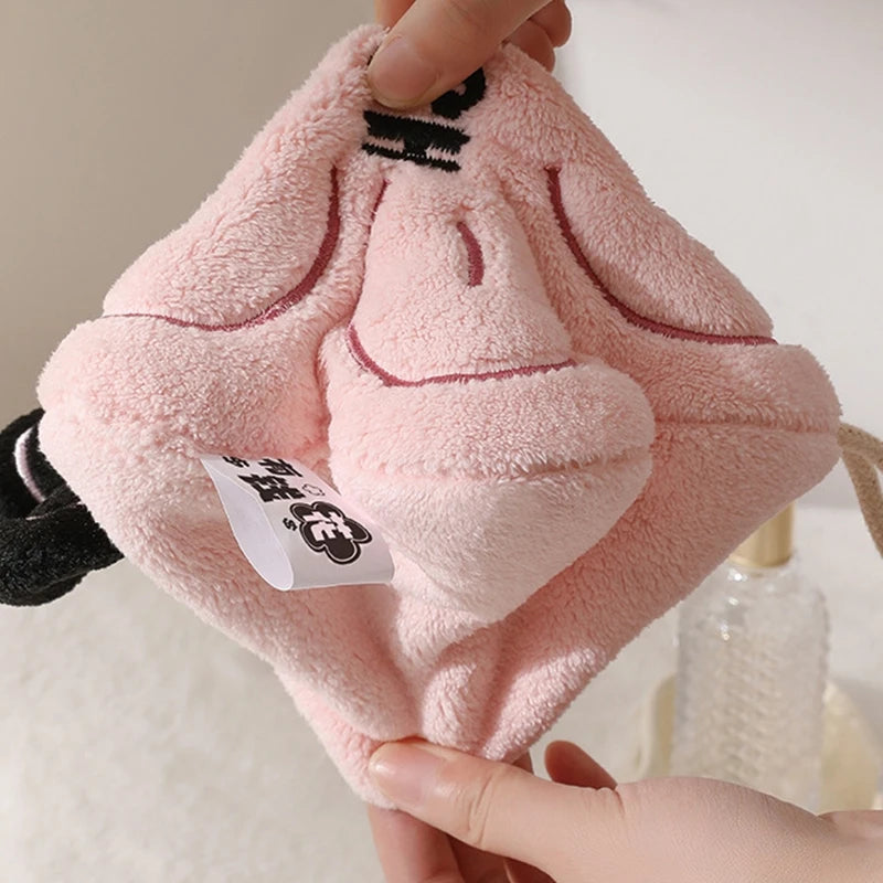 Thickened Coral Fleece Hand Towel – Super Soft Water-Absorbent Hanging Handkerchief for Kitchen & Bathroom