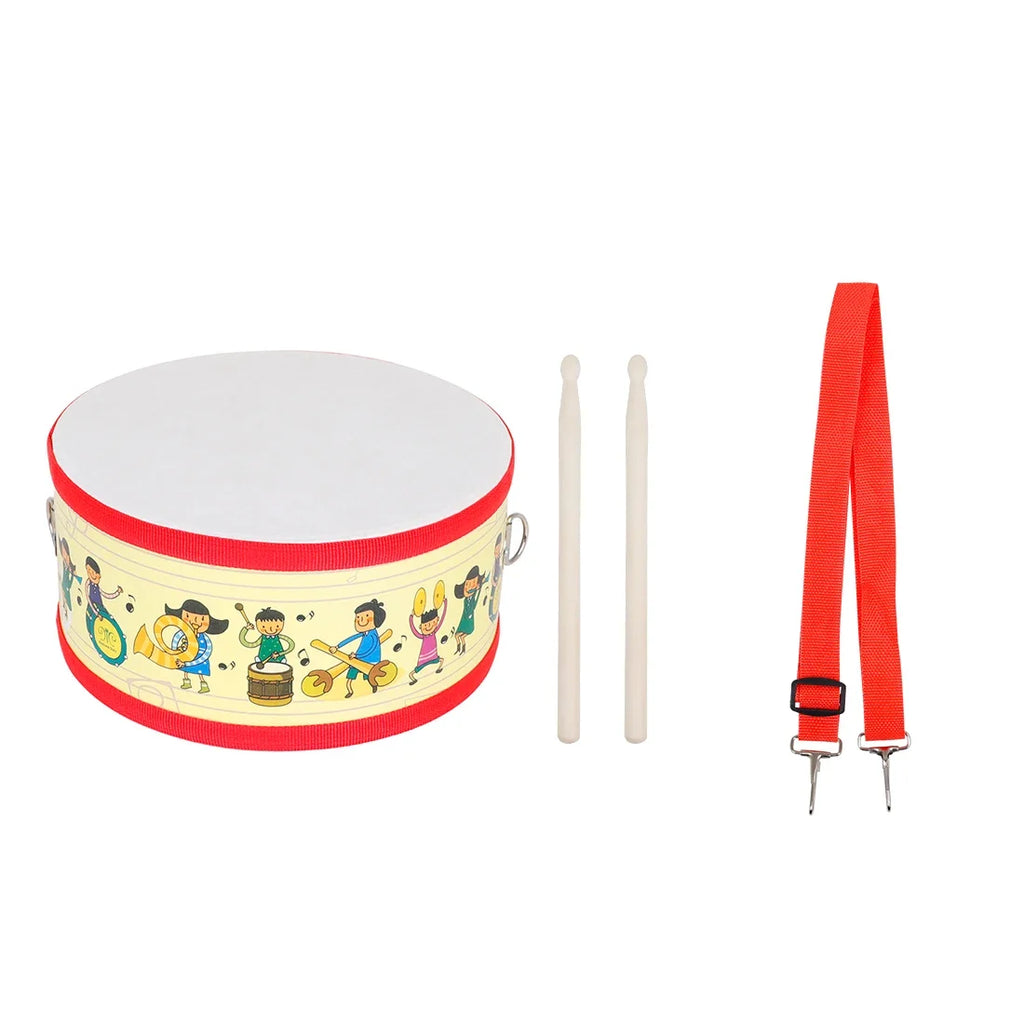 Double-Sided Wooden Hand Drum Tambourine – Cartoon Orff Percussion Instrument for Kids, Portable Educational Toy