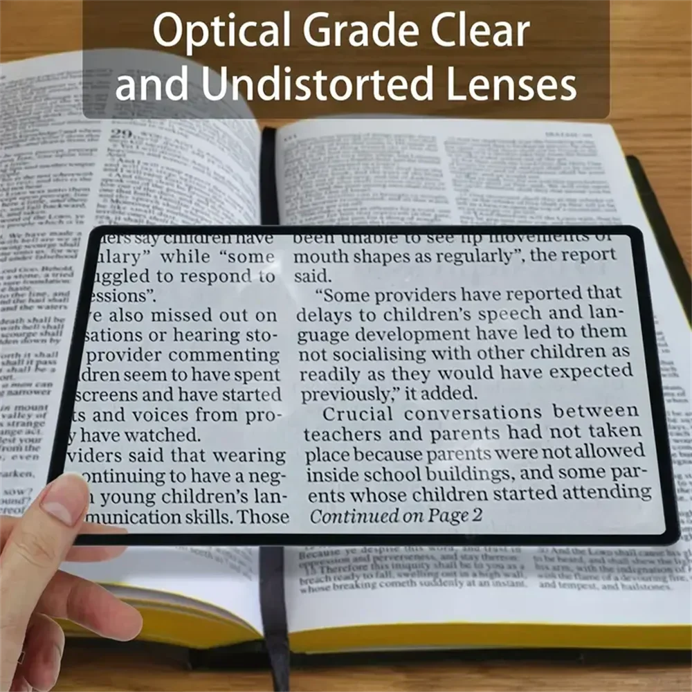 Full-Page Ultra-Thin PVC Reading Magnifier Sheet – Large Page Magnifying Lens for Books, Newspapers & Maps