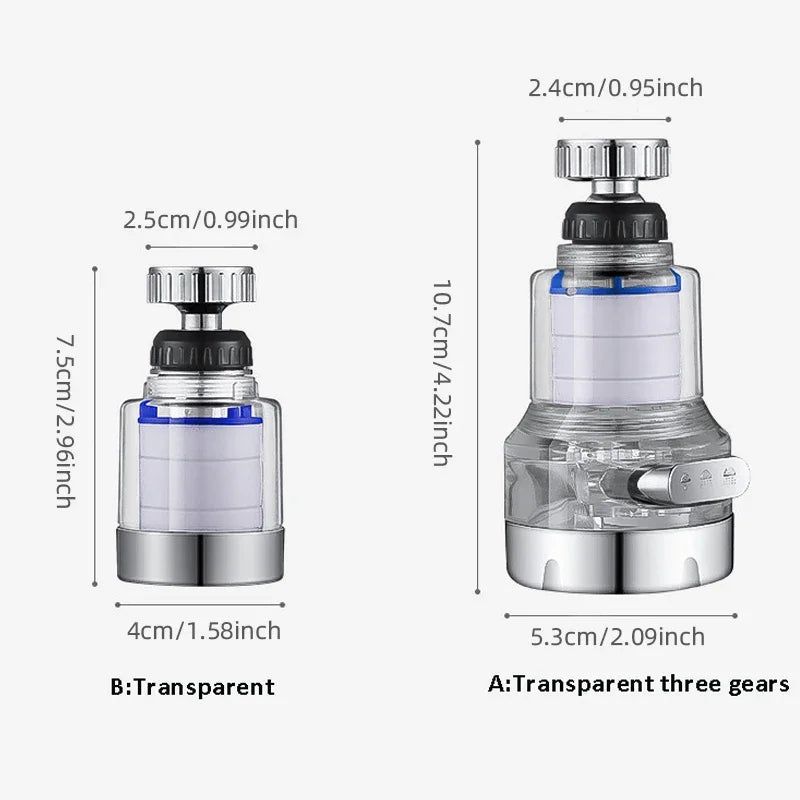 360° Rotating Faucet Water Filter — Universal Kitchen & Bathroom Tap Filter with High‑Density PP Cotton